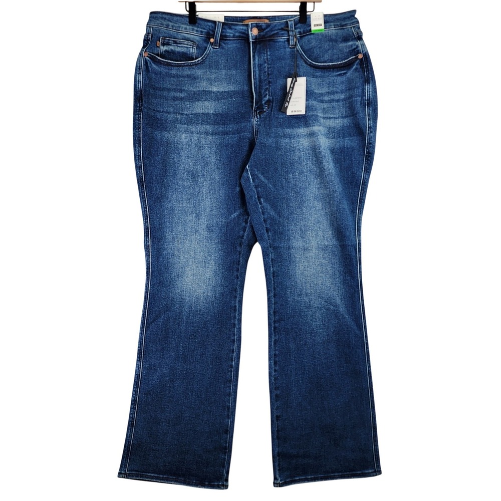 Judy Blue Tummy Control High Waist Bootcut Jeans Women 22W Blue Denim‎ Boho